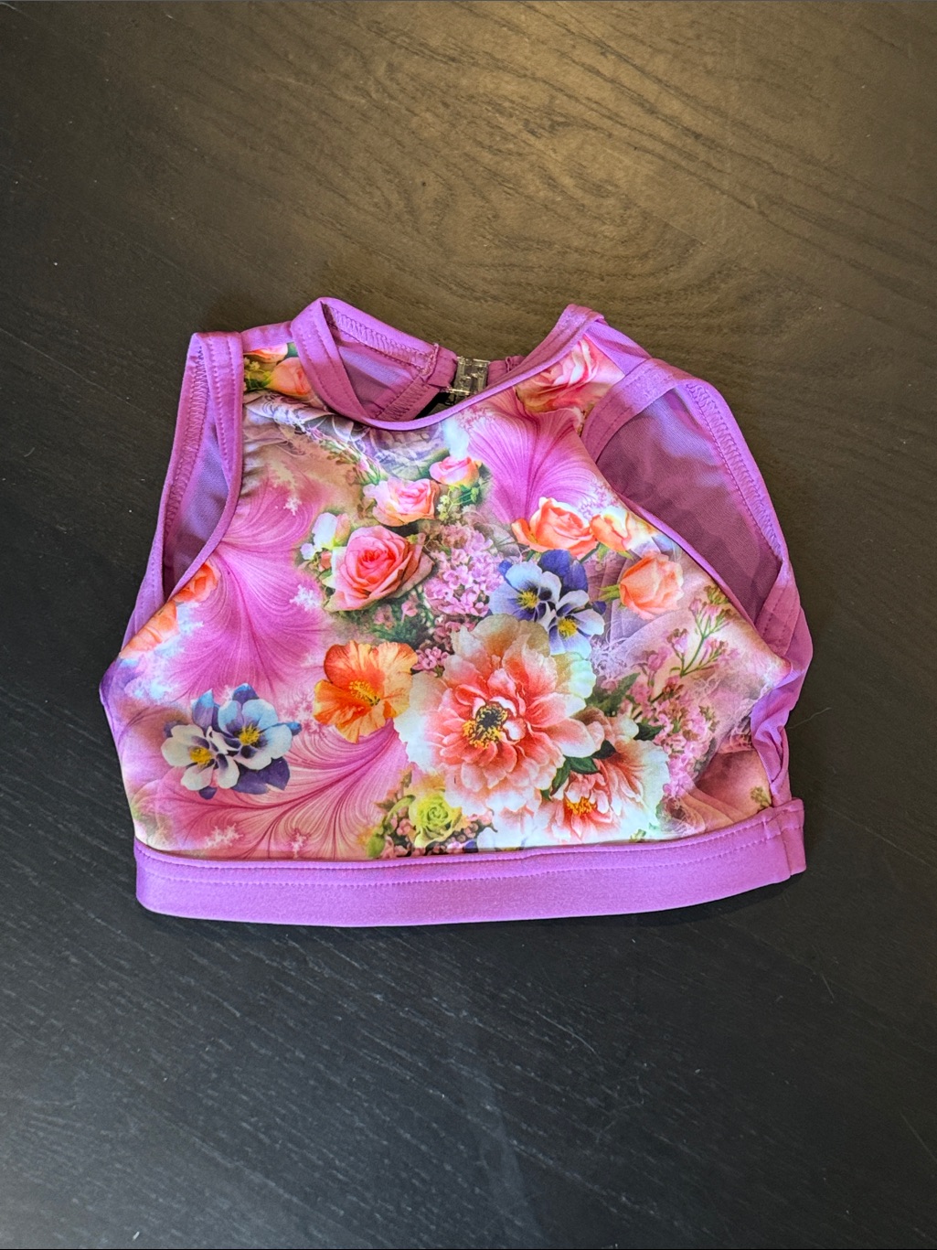 Kids Floral Dance Crop Top - Pink/Purple